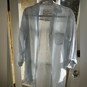 Classic Frank and Eileen Mary dress in striped linen. Like new.